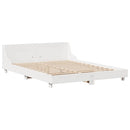 sengeramme uden madras 120x190 cm massivt fyrretræ hvid