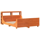 sengeramme uden madras 150x200 cm massivt fyrretræ gyldenbrun