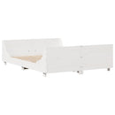 sengeramme uden madras 120x200 cm massivt fyrretræ hvid