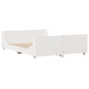 sengeramme uden madras 140x190 cm massivt fyrretræ hvid