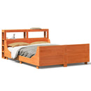 sengeramme uden madras 140x190 cm massivt fyrretræ gyldenbrun