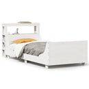 sengeramme uden madras 75x190 cm massivt fyrretræ hvid