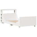 sengeramme uden madras 75x190 cm massivt fyrretræ hvid