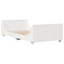 sengeramme uden madras 75x190 cm massivt fyrretræ hvid