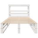 sengeramme uden madras 75x190 cm massivt fyrretræ hvid