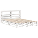sengeramme uden madras 120x190 cm massivt fyrretræ hvid