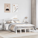 sengeramme uden madras 120x190 cm massivt fyrretræ hvid