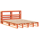 sengeramme uden madras 120x190 cm massivt fyrretræ gyldenbrun