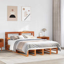 sengeramme uden madras 135x190 cm massivt fyrretræ brun