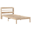 sengeramme uden madras 75x190 cm massivt fyrretræ