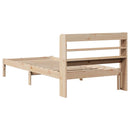 sengeramme uden madras 75x190 cm massivt fyrretræ