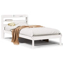 sengeramme uden madras 75x190 cm massivt fyrretræ hvid