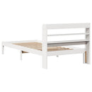 sengeramme uden madras 75x190 cm massivt fyrretræ hvid