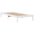 sengeramme uden madras 75x190 cm massivt fyrretræ hvid