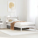 sengeramme uden madras 75x190 cm massivt fyrretræ hvid