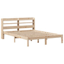 sengeramme uden madras 135x190 cm massivt fyrretræ hvid