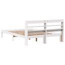 sengeramme uden madras 135x190 cm massivt fyrretræ hvid
