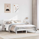 sengeramme uden madras 135x190 cm massivt fyrretræ hvid