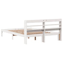 sengeramme uden madras 140x190 cm massivt fyrretræ hvid