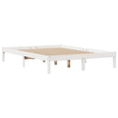 sengeramme uden madras 140x190 cm massivt fyrretræ hvid