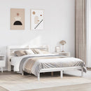 sengeramme uden madras 140x190 cm massivt fyrretræ hvid
