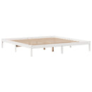 sengeramme uden madras 200x200 cm massivt fyrretræ hvid