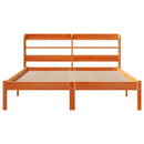 sengeramme med sengegavl 120x190 cm massivt fyrretræ gyldenbrun