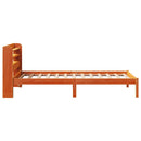 sengeramme med sengegavl 100x200 cm massivt fyrretræ gyldenbrun