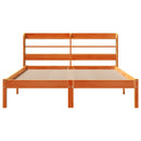 sengeramme med sengegavl 120x200 cm massivt fyrretræ gyldenbrun