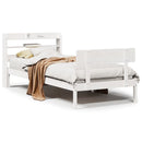 sengeramme uden madras 75x190 cm massivt fyrretræ hvid