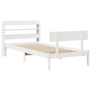 sengeramme uden madras 75x190 cm massivt fyrretræ hvid