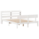 sengeramme uden madras 120x190 cm massivt fyrretræ hvid
