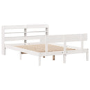 sengeramme uden madras 135x190 cm massivt fyrretræ hvid