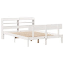 sengeramme uden madras 140x190 cm massivt fyrretræ hvid