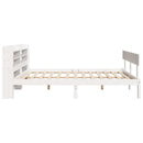 sengeramme uden madras 140x190 cm massivt fyrretræ hvid
