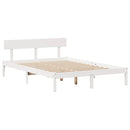 sengeramme uden madras 140x190 cm massivt fyrretræ hvid