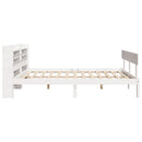 sengeramme uden madras 150x200 cm massivt fyrretræ hvid