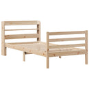 sengeramme med sengegavl 100x200 cm massivt fyrretræ