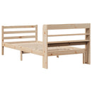 sengeramme med sengegavl 100x200 cm massivt fyrretræ