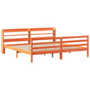 sengeramme uden madras 200x200 cm massivt fyrretræ gyldenbrun