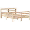 sengeramme med sengegavl 135x190 cm massivt fyrretræ hvid