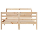 sengeramme med sengegavl 135x190 cm massivt fyrretræ hvid