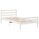 Sengeramme med hovedgærde uden madras Hvid 100x200 cm