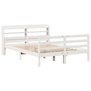 sengeramme med sengegavl 150x200 cm massivt fyrretræ hvid