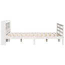 sengeramme med sengegavl 150x200 cm massivt fyrretræ hvid