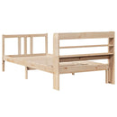 sengeramme med sengegavl 90x190 cm massivt fyrretræ