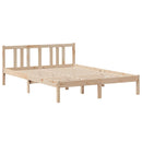 sengeramme med sengegavl 135x190 cm massivt fyrretræ hvid