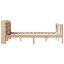 sengeramme med sengegavl 135x190 cm massivt fyrretræ hvid