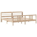 sengeramme med sengegavl 200x200 cm massivt fyrretræ