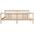 sengeramme med sengegavl 200x200 cm massivt fyrretræ